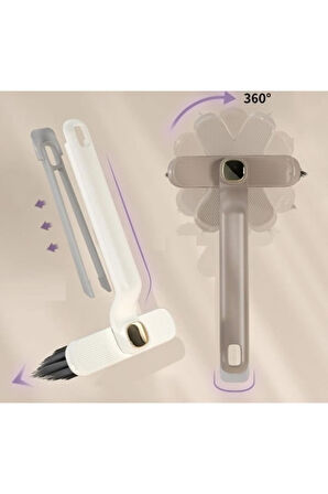 Pratik 360 Derece Dönebilen Temizlik Fırçası Cımbızlı