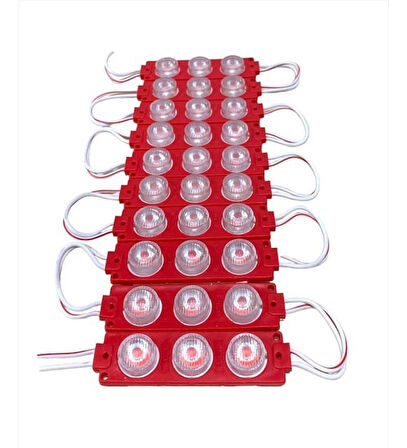 Modül 3 Led 3W Kablolu Parmak Led  5 adet Kırmızı Renk