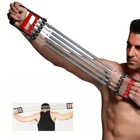 Roichil® Göğüs Genişletme ve Kuvvet Egzersiz Aleti – 5 Yaylı 5 Kademeli Ayarlanabilir Fitness ve Kuvvet Antrenmanı Ekipmanı