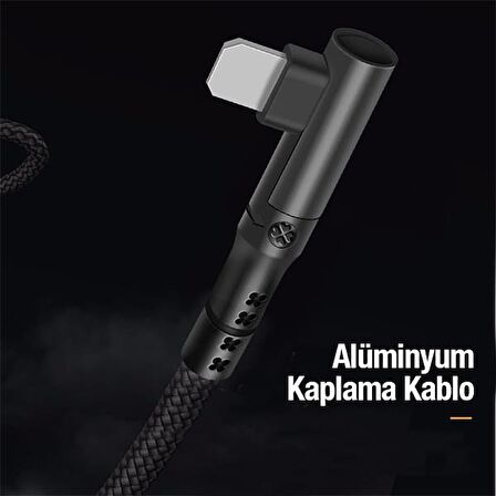 Coofbe Super Şarj Örgü Tasarım L Tip Type-C To İPhone Şarj Kablosu İphone 11 12 13 14 Pro Max Şarj