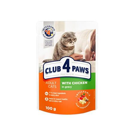 Club4Paws Tavuklu Premium Pouch Kedi Maması 100 Gr (456-C0879)