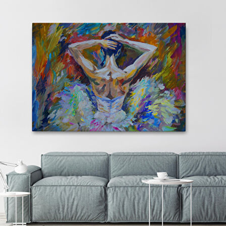 Balerin Kız Yağlıboya Görünüm Dekoratif Kanvas Duvar Tablosu-3612