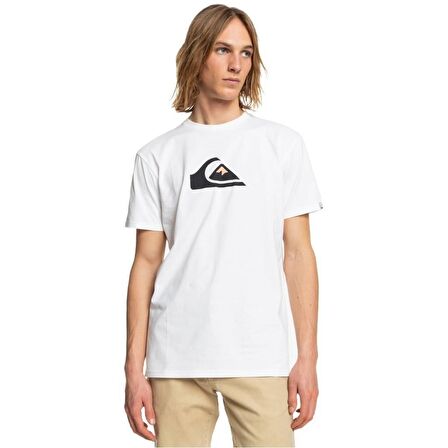 Quiksilver Bisiklet Yaka Baskılı Beyaz Erkek T-Shirt EQYZT06534 COMP LOGO SS