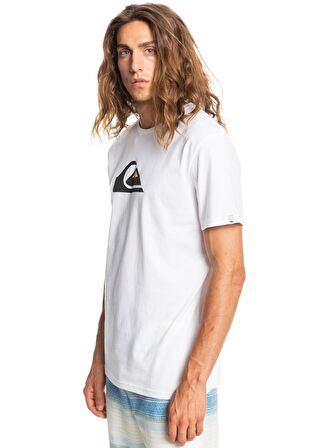 Quiksilver Bisiklet Yaka Baskılı Beyaz Erkek T-Shirt EQYZT06534 COMP LOGO SS