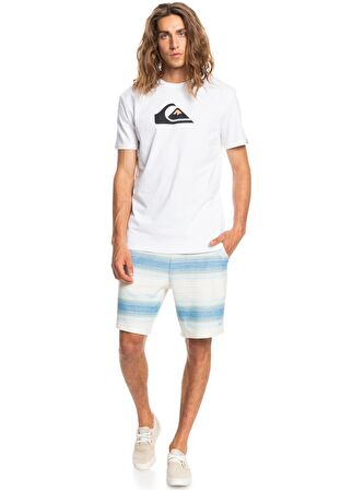 Quiksilver Bisiklet Yaka Baskılı Beyaz Erkek T-Shirt EQYZT06534 COMP LOGO SS