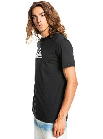 Quiksilver Bisiklet Yaka Baskılı Siyah Erkek T-Shirt EQYZT06534 COMP LOGO SS