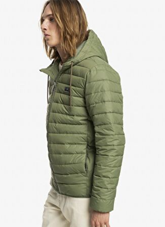 Quiksilver Yeşil Erkek Kapüşonlu Kısa Şişme Mont SCALY HOOD