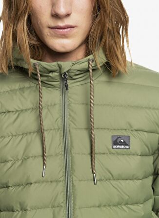 Quiksilver Yeşil Erkek Kapüşonlu Kısa Şişme Mont SCALY HOOD