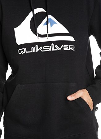 Quiksilver Siyah Erkek Kapüşonlu Baskılı Sweatshirt EQYFT04450 BIG LOGO HOOD