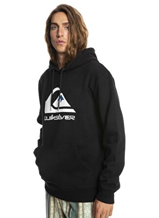 Quiksilver Siyah Erkek Kapüşonlu Baskılı Sweatshirt EQYFT04450 BIG LOGO HOOD