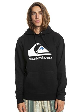 Quiksilver Siyah Erkek Kapüşonlu Baskılı Sweatshirt EQYFT04450 BIG LOGO HOOD