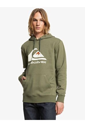 Quiksilver Yeşil Erkek Kapüşonlu Baskılı Sweatshirt EQYFT04450 BIG LOGO HOOD