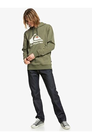 Quiksilver Yeşil Erkek Kapüşonlu Baskılı Sweatshirt EQYFT04450 BIG LOGO HOOD