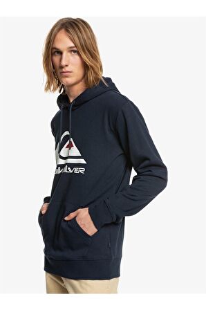 Quiksilver Lacivert Erkek Kapüşonlu Baskılı Sweatshirt EQYFT04450 BIG LOGO HOOD