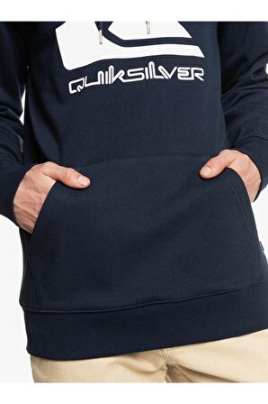 Quiksilver Lacivert Erkek Kapüşonlu Baskılı Sweatshirt EQYFT04450 BIG LOGO HOOD