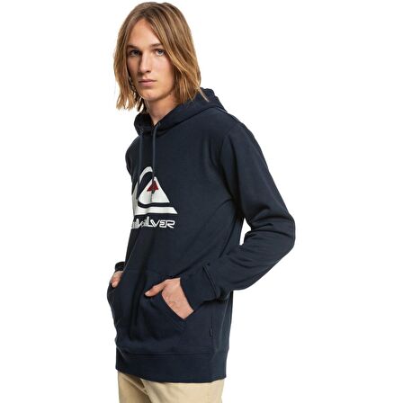 Quiksilver Lacivert Erkek Kapüşonlu Baskılı Sweatshirt EQYFT04450 BIG LOGO HOOD