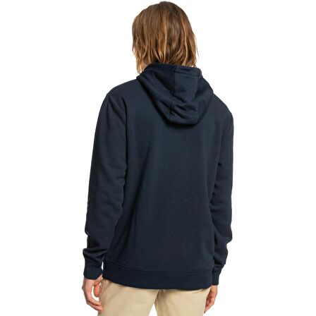 Quiksilver Lacivert Erkek Kapüşonlu Baskılı Sweatshirt EQYFT04450 BIG LOGO HOOD