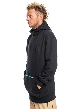 Quiksilver Siyah Erkek Polar Sweatshırt EQYFT04559BIG LOGO TECH HOODIE