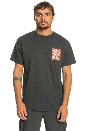 Quiksilver Bisiklet Yaka Siyah Erkek T-Shirt EQYZT07205 WARPED PATTERNS M TEES