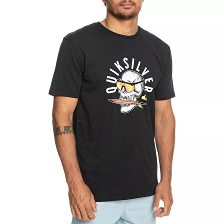 Quiksilver Bisiklet Yaka Siyah Erkek T-Shirt EQYZT07278 QSROCKINSKULL M TEES