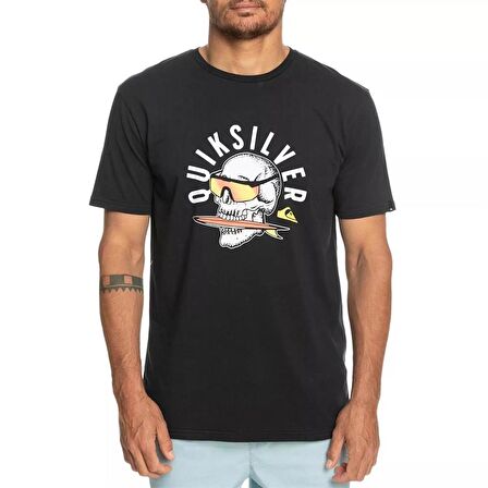 Quiksilver Bisiklet Yaka Siyah Erkek T-Shirt EQYZT07278 QSROCKINSKULL M TEES