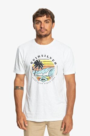 Quiksilver Bisiklet Yaka Beyaz Erkek T-Shirt EQYZT07282 QSSURFCLUBII M TEES