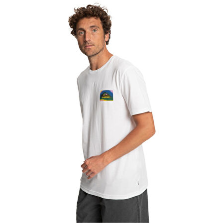 Quiksilver Bisiklet Yaka Beyaz Erkek T-Shirt EQYZT07229 COLOURFLOW M TEES
