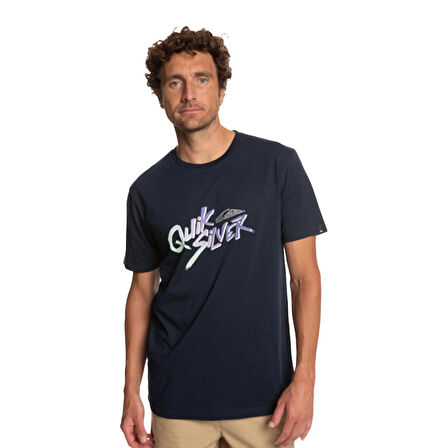 Quiksilver Bisiklet Yaka Lacivert Erkek T-Shirt EQYZT07223 SIGNATUREMOVE M TEES