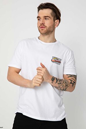 Quiksilver Bisiklet Yaka Beyaz Erkek T-Shirt EQYZT07231 RETROFADE M TEES