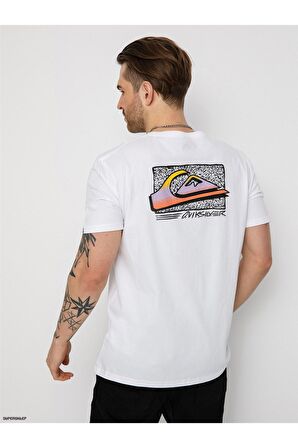 Quiksilver Bisiklet Yaka Beyaz Erkek T-Shirt EQYZT07231 RETROFADE M TEES