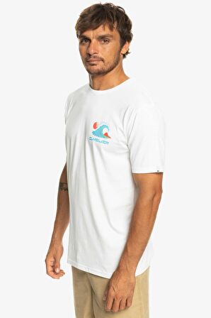 Quiksilver Bisiklet Yaka Beyaz Erkek T-Shirt EQYZT07230 OCEANBED M TEES