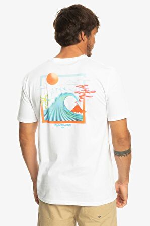 Quiksilver Bisiklet Yaka Beyaz Erkek T-Shirt EQYZT07230 OCEANBED M TEES