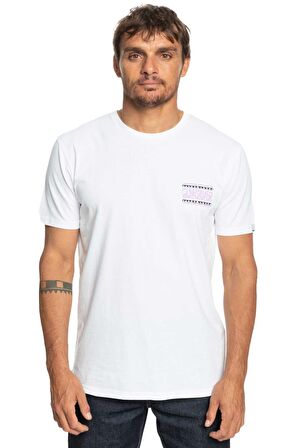 Quiksilver Bisiklet Yaka Beyaz Erkek T-Shirt EQYZT07224 WARPEDFRAMES M TEES