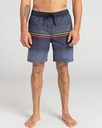 Billabong Gri Erkek Şort Mayo EBYJV00103 ALL DAY HTR STRIPE LB