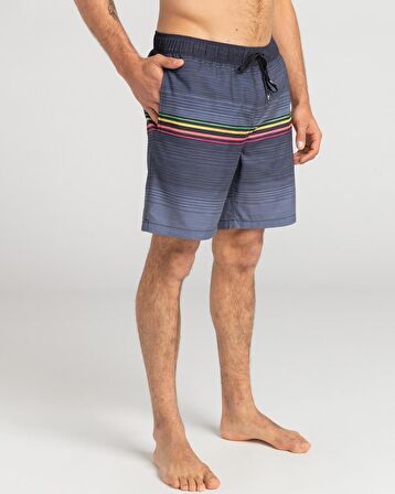 Billabong Gri Erkek Şort Mayo EBYJV00103 ALL DAY HTR STRIPE LB