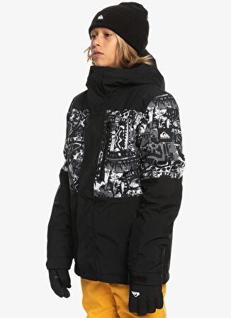 Quiksilver Siyah - Çok Renkli Erkek Çocuk Kapüşonlu Kayak Montu EQBTJ03155