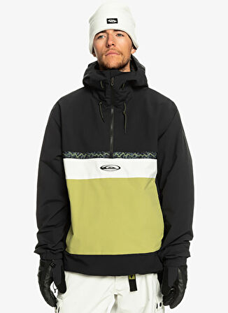 Quiksilver Siyah Erkek Kapüşon Yaka Regular Fit Waterproof Kayak Montu EQYTJ03421 Steeze Jk