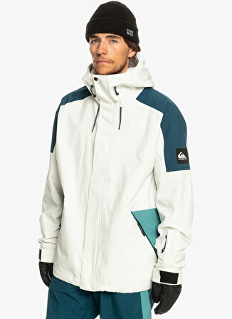 Quiksilver Beyaz Erkek Kapüşon Yaka Regular Fit Waterproof Kayak Montu EQYTJ03416 Radicalo Jk