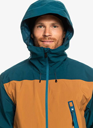 Quiksilver Mavi Erkek Kapüşon Yaka Regular Fit Waterproof Kayak Montu EQYTJ03431 Sycamore Jk