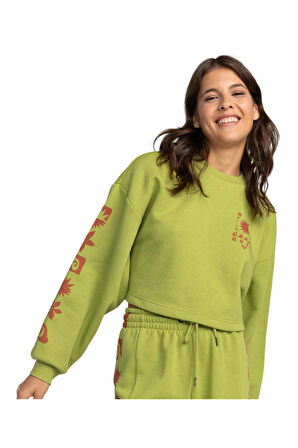 Roxy Erjft04759 Win The Game Sweat Yeşil Kadın Sweatshirt