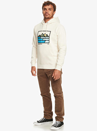 Quiksilver LANDSCAPE LINES HOODIE Bej Erkek Sweatshirt