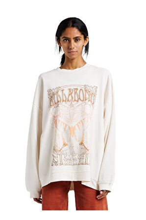 Billabong Ebjft00119 Ride In Sweat Krem Kadın Sweatshirt