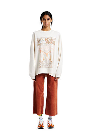 Billabong Ebjft00119 Ride In Sweat Krem Kadın Sweatshirt