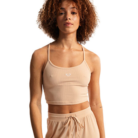 Rise&Vibe Rib Kadın Pembe Günlük Stil T-shirt ERJKT04116-TGE0