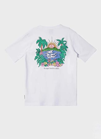 Quiksilver Düz Beyaz Erkek Genç  T-Shirt AQBZT04374-10-ISLAND SUNRISE BOE