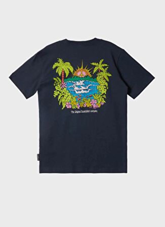 Quiksilver Düz Lacivert Erkek T-Shirt AQBZT04374-17726-ISLAND SUNRISE BOE