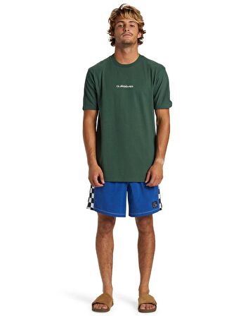 Quiksilver Yeşil Erkek O Yaka  Standart Fit Baskılı T-Shirt AQYZT09601_QS OMNI LOGO DNA