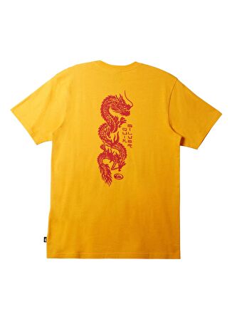 Quiksilver Sarı Erkek O Yaka  Standart Fit Baskılı T-Shirt AQYZT09544_DRAGON FIST MOE