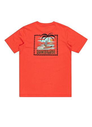 Quiksilver Düz Turuncu Erkek T-Shirt EQBZT04722-34050-MAROONED YOUTH