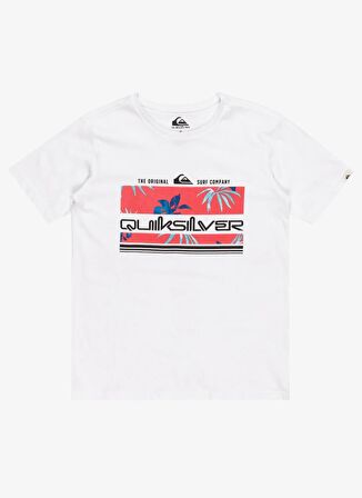 Quiksilver Düz Beyaz Erkek T-Shirt EQBZT04725-10-TRPCAL RNBW S YOUTH